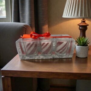 3-pack of Candy Cane Votive Candles - NWT